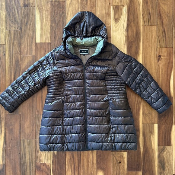 Apt. 9 Metallic Brown Puffer Jacket with Detachable Hood size 2X - Picture 1 of 4